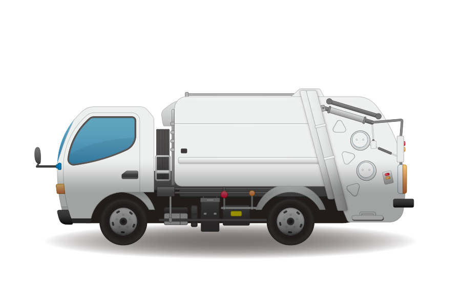 ゴミ収集車 – パッカー車の商用無料イラスト