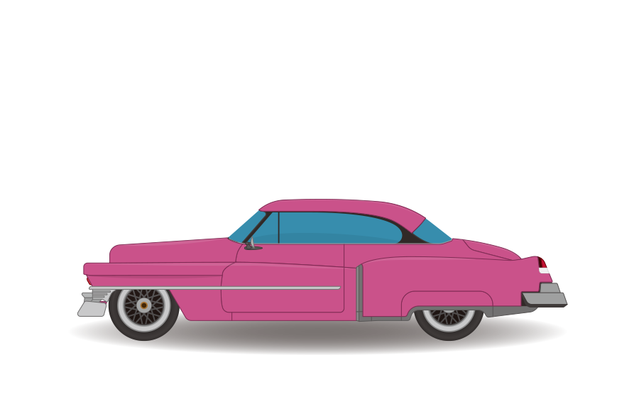 ビンテージカー–クラシックカー-ピンク